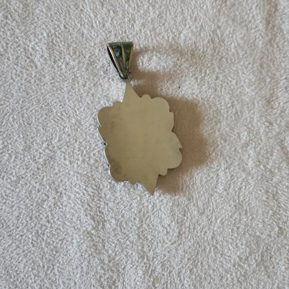 Vintage Tibetan Coral & Turquoise pendant - silver - Picture 3 of 3